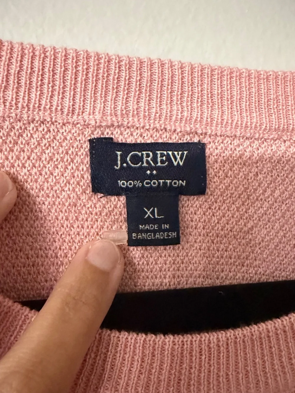 J. Crew Men’s Salmon Pink Long Sleeve Cotton Knit Crewneck Sweater Sz XL NWT